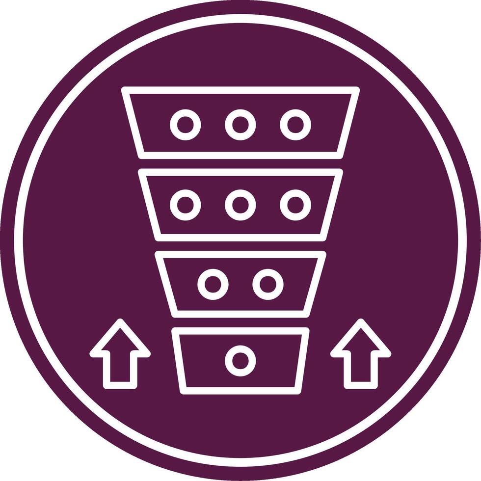 Funnel Chart Line Circle Icon vector