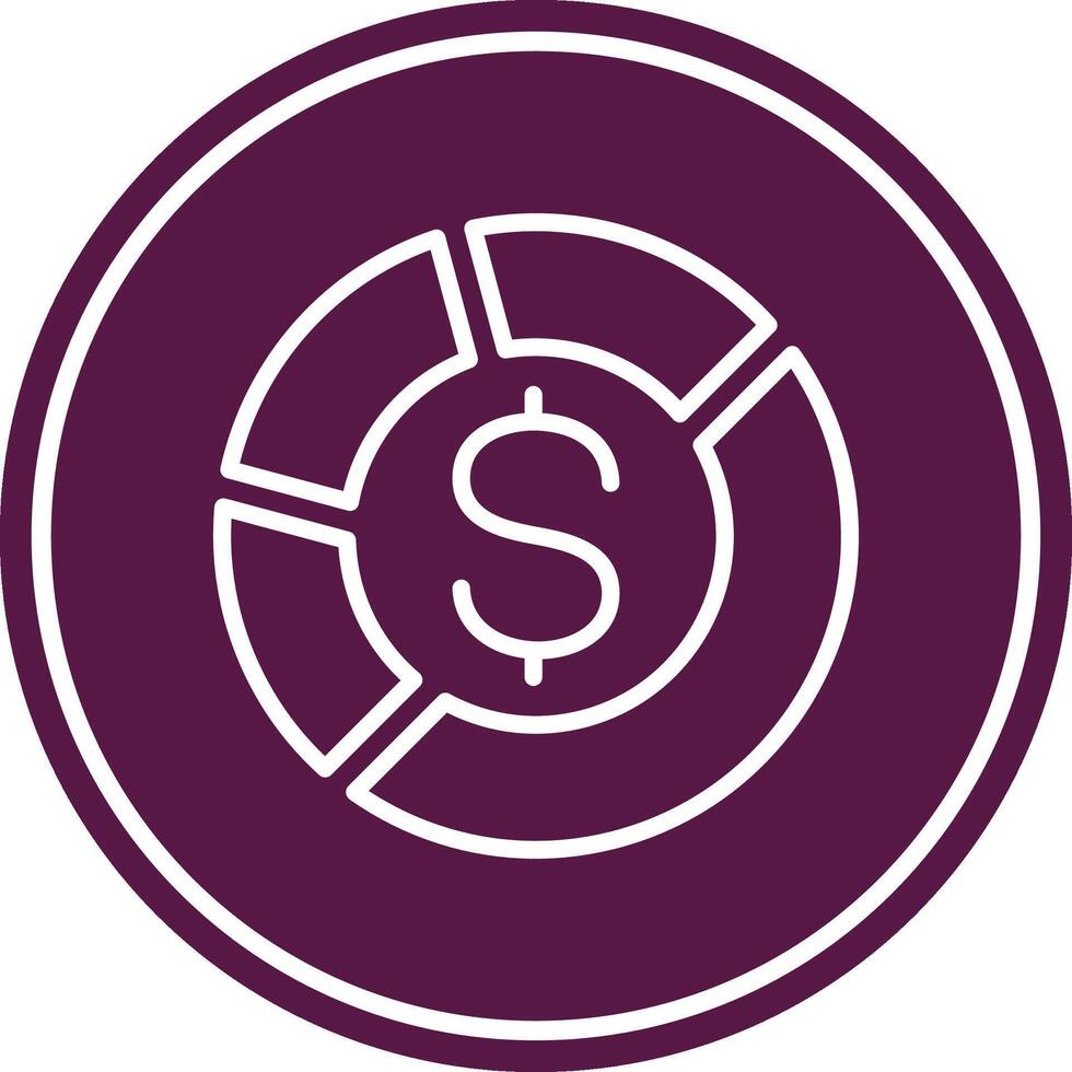 Dollar Line Circle Icon vector