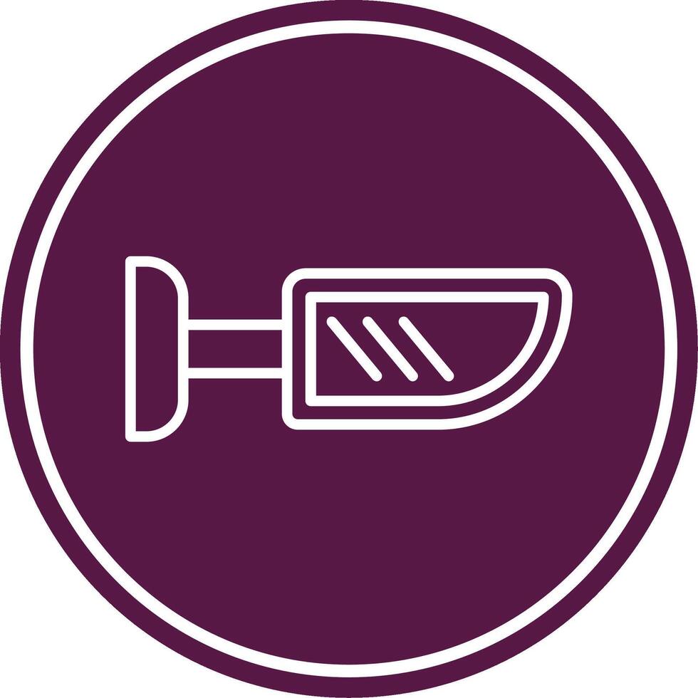 Side Mirror Line Circle Icon vector