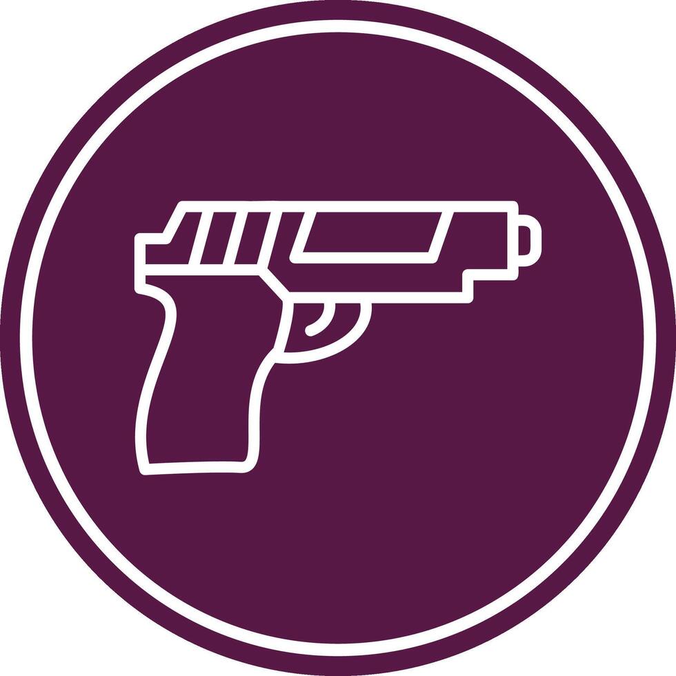 Gun Line Circle Icon vector