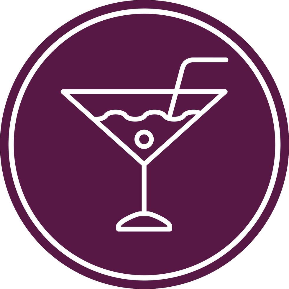 Martini Line Circle Icon vector