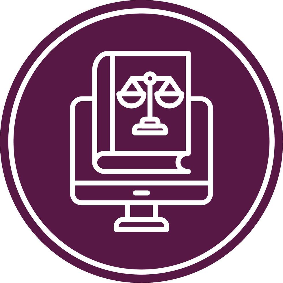 Online Book Line Circle Icon vector