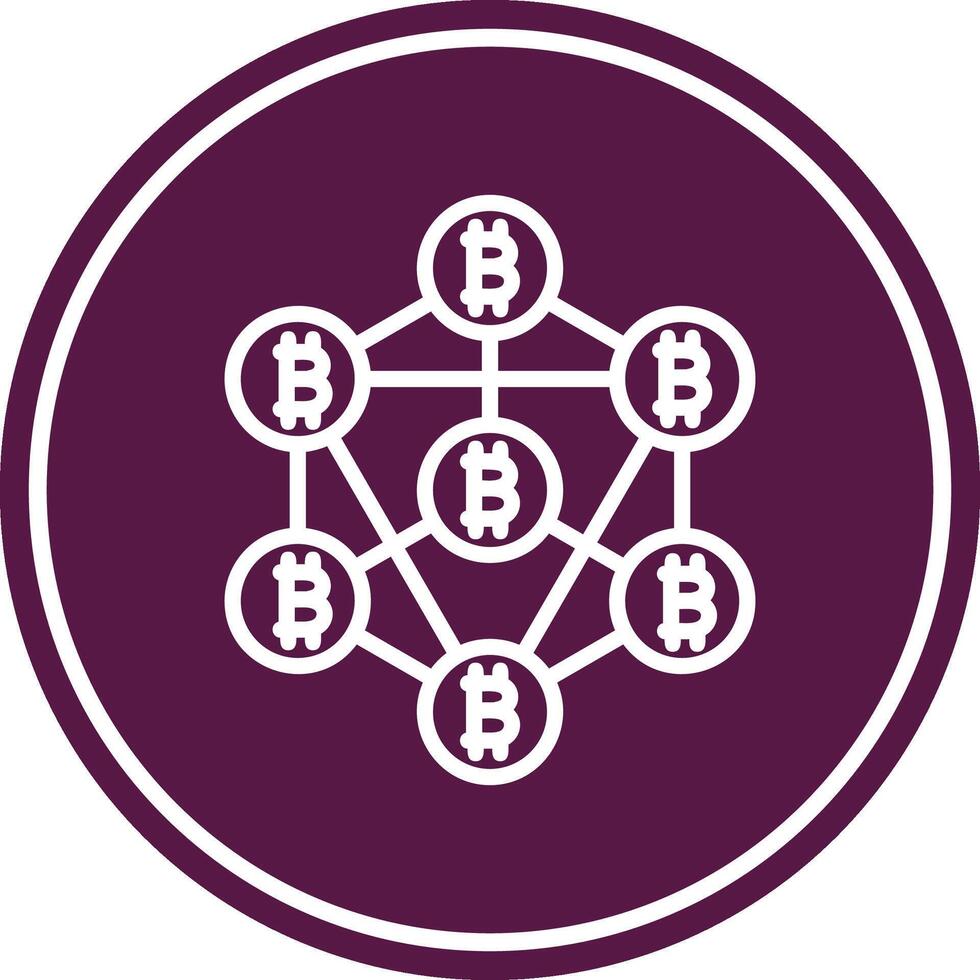 Blockchain Line Circle Icon vector