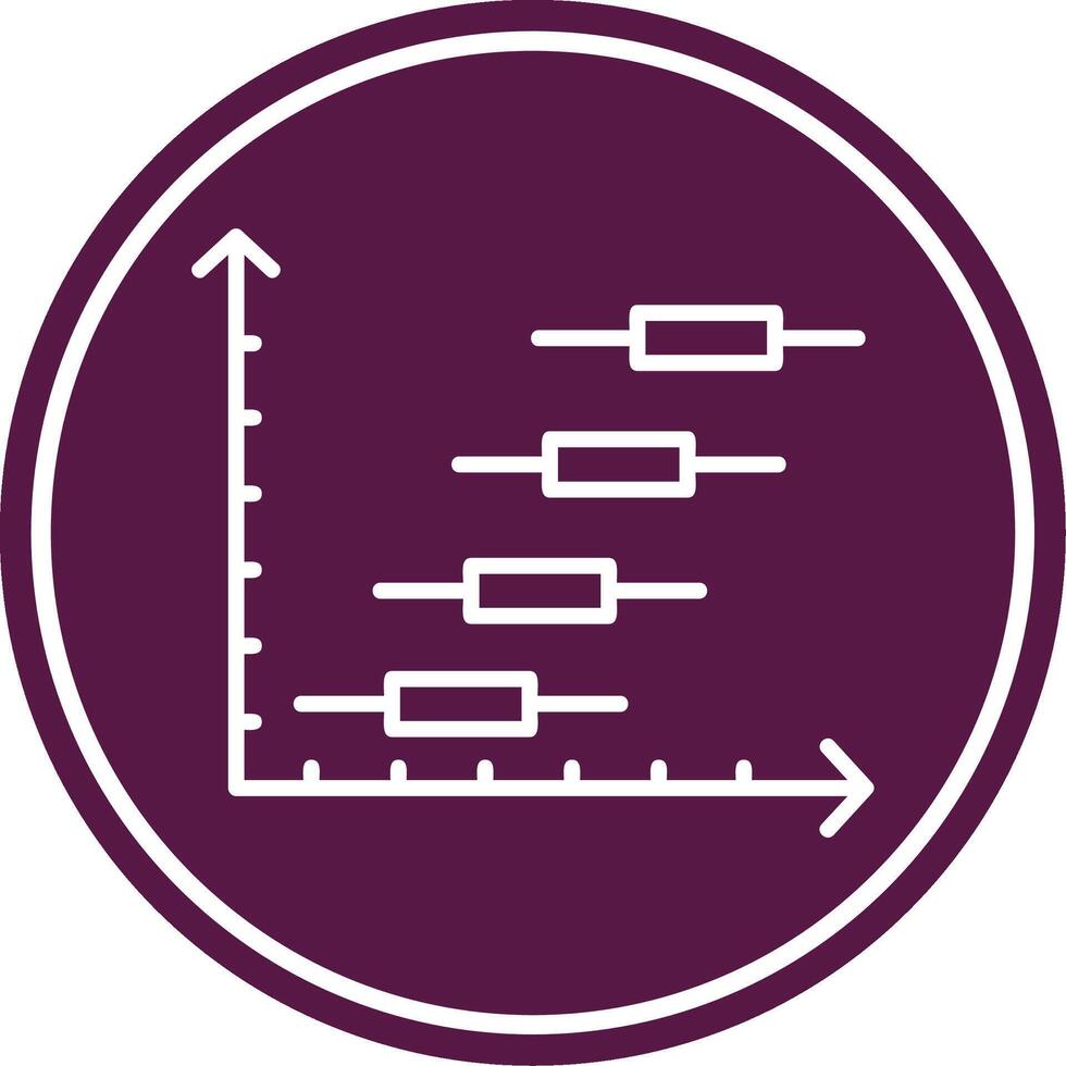 Horizontal Bar Chart Line Circle Icon vector