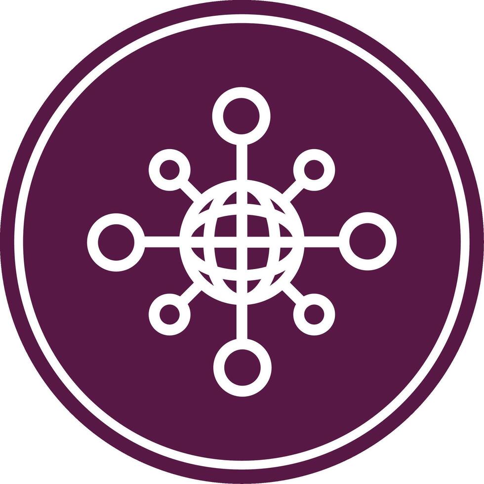 Worldwide Line Circle Icon vector