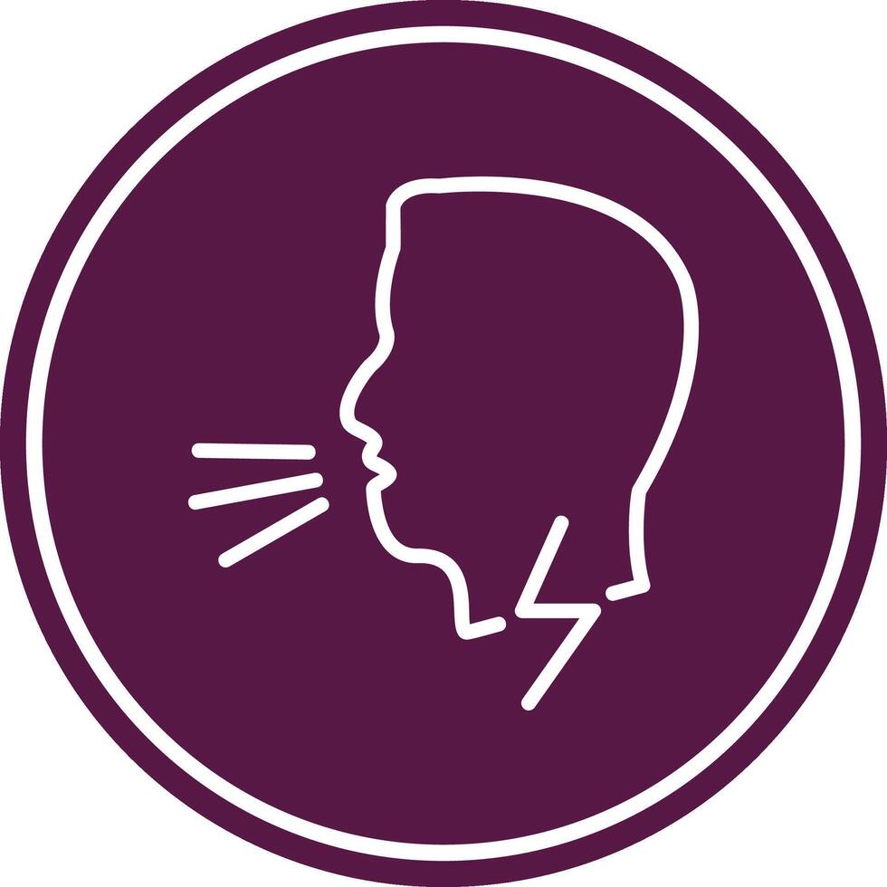 Difficult Breathing Line Circle Icon vector
