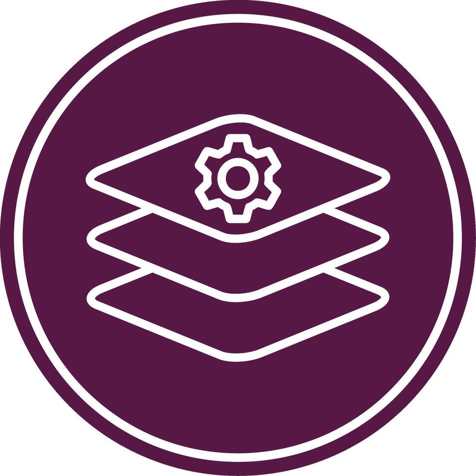 Layers Line Circle Icon vector