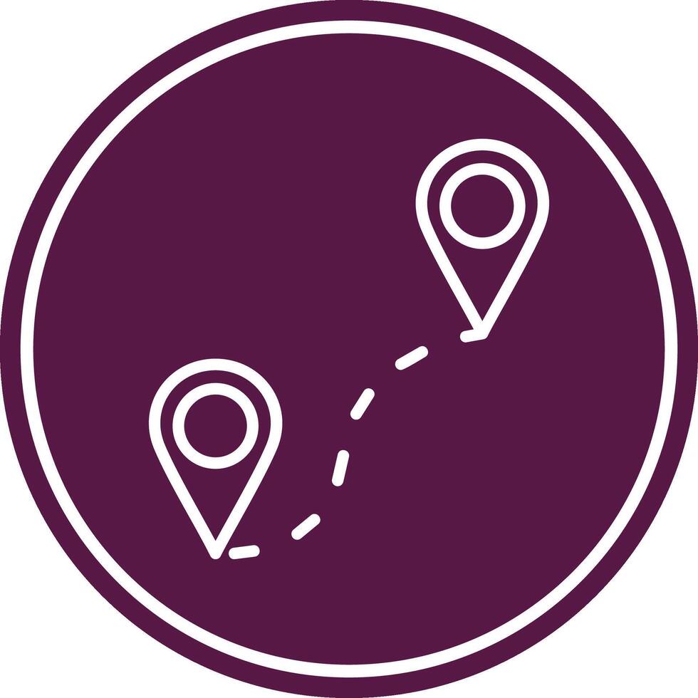 Map Line Circle Icon vector