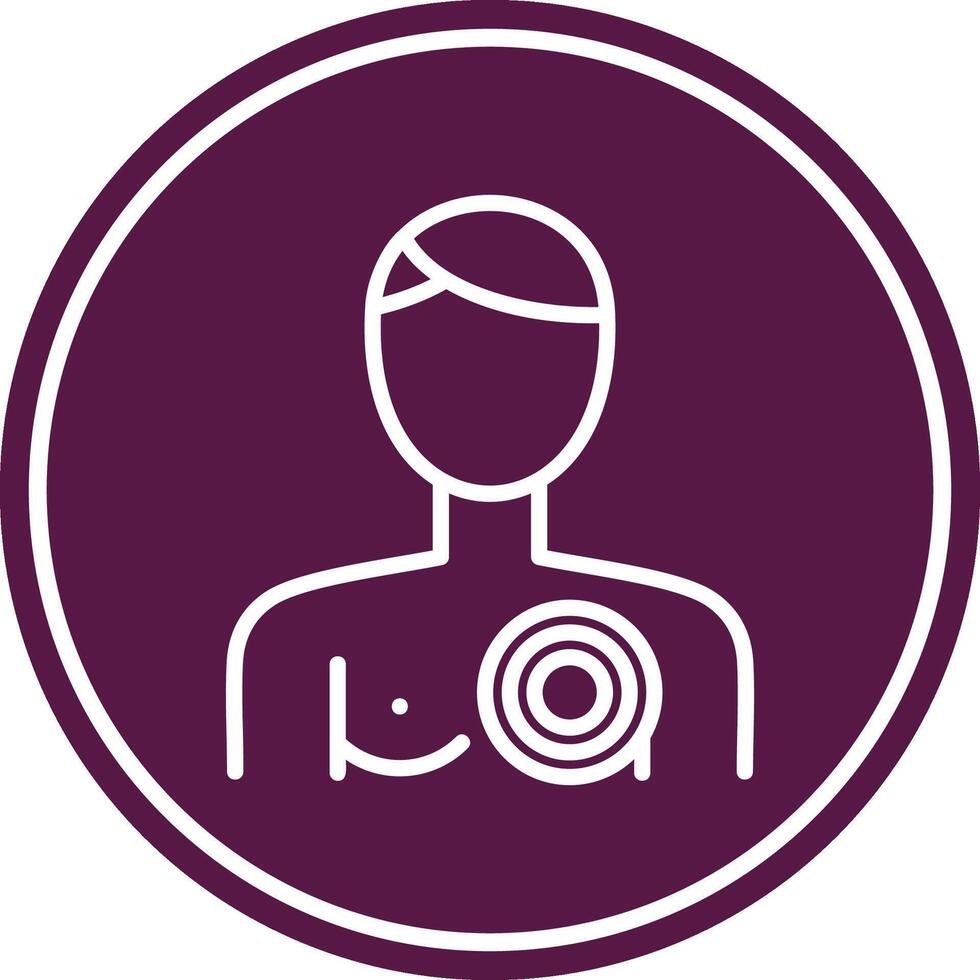 Chest Pain Line Circle Icon vector