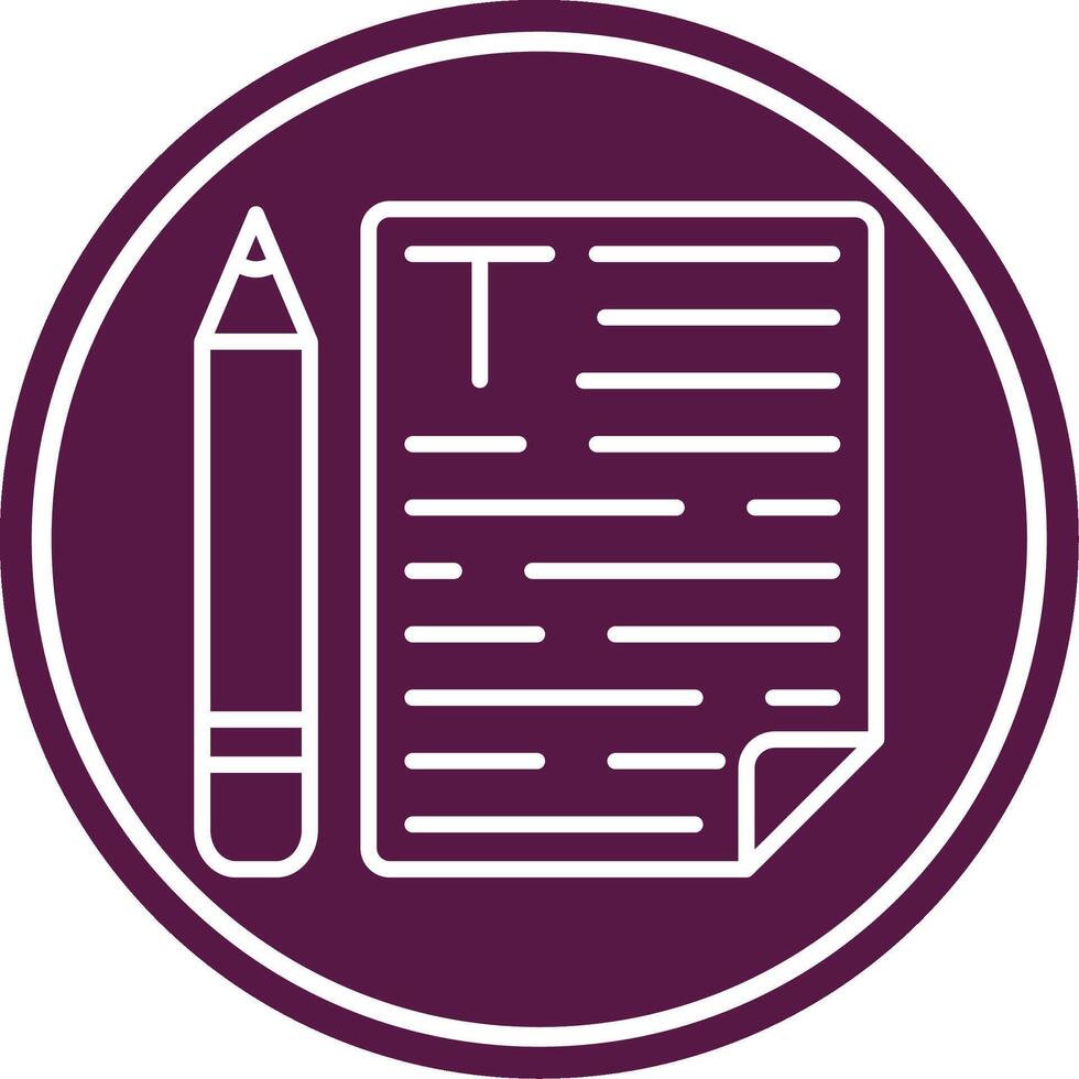 Copywriter Line Circle Icon vector