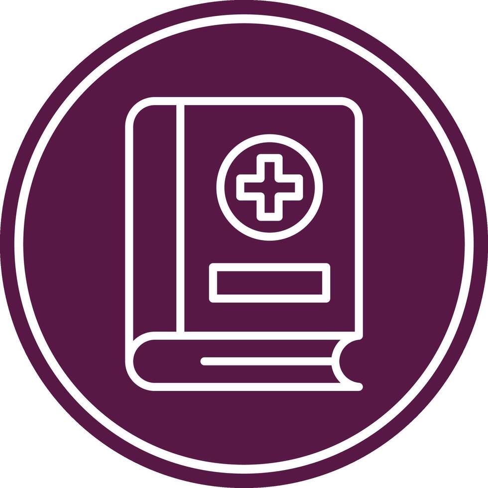 Medical Book Line Circle Icon vector