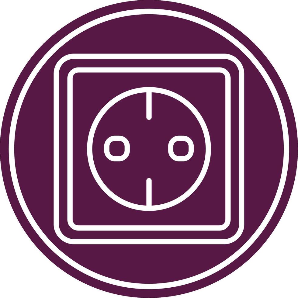 socket Line Circle Icon vector