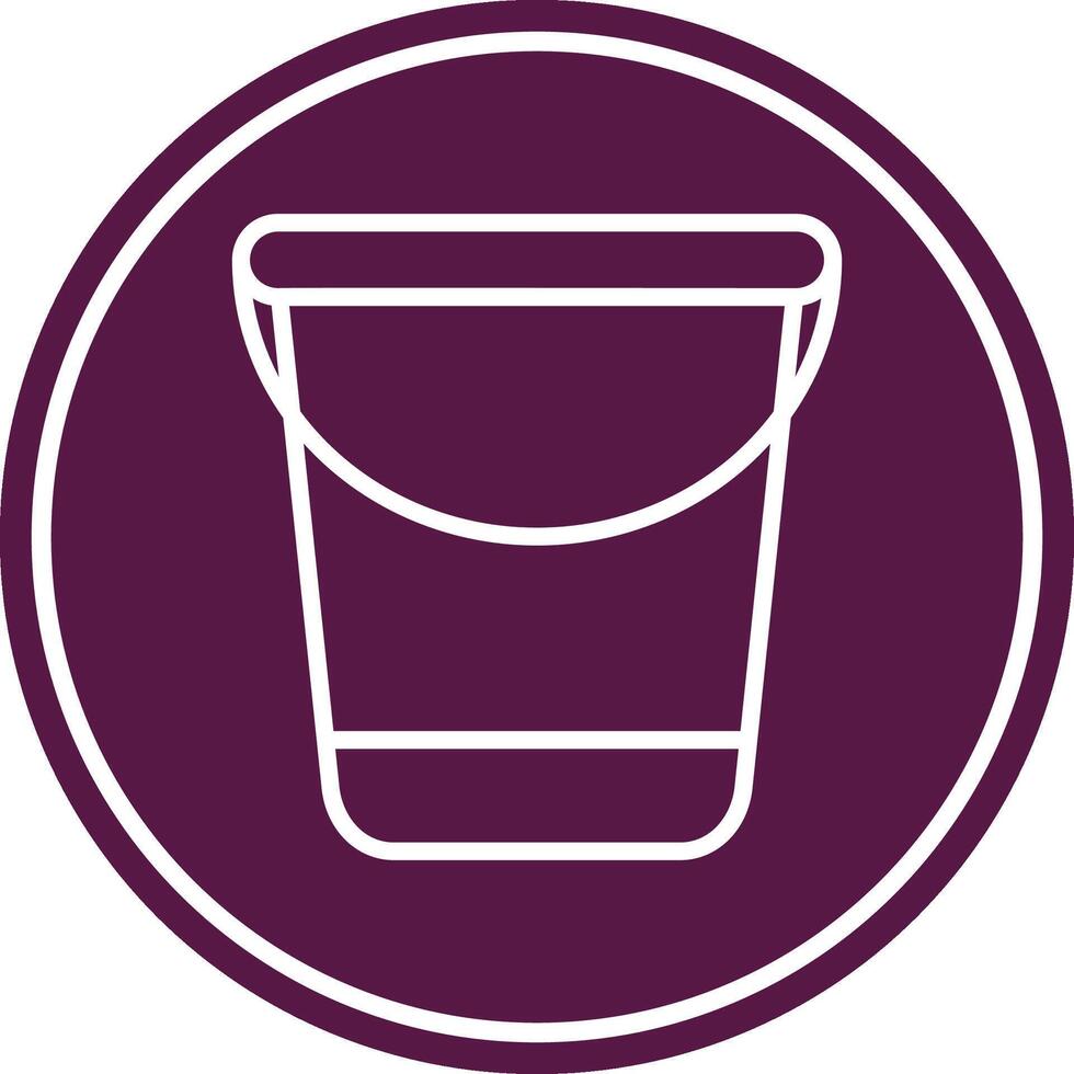 Water Bucket Line Circle Icon vector