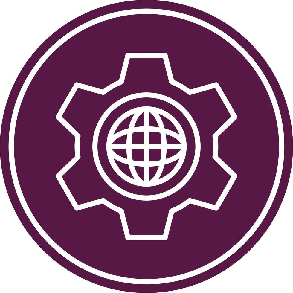 Cogwheel Line Circle Icon vector