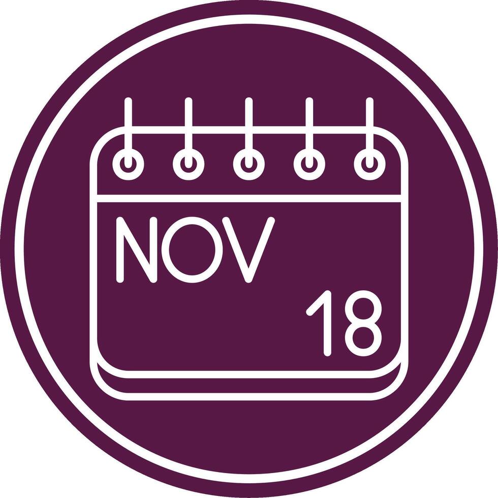 November Line Circle Icon vector