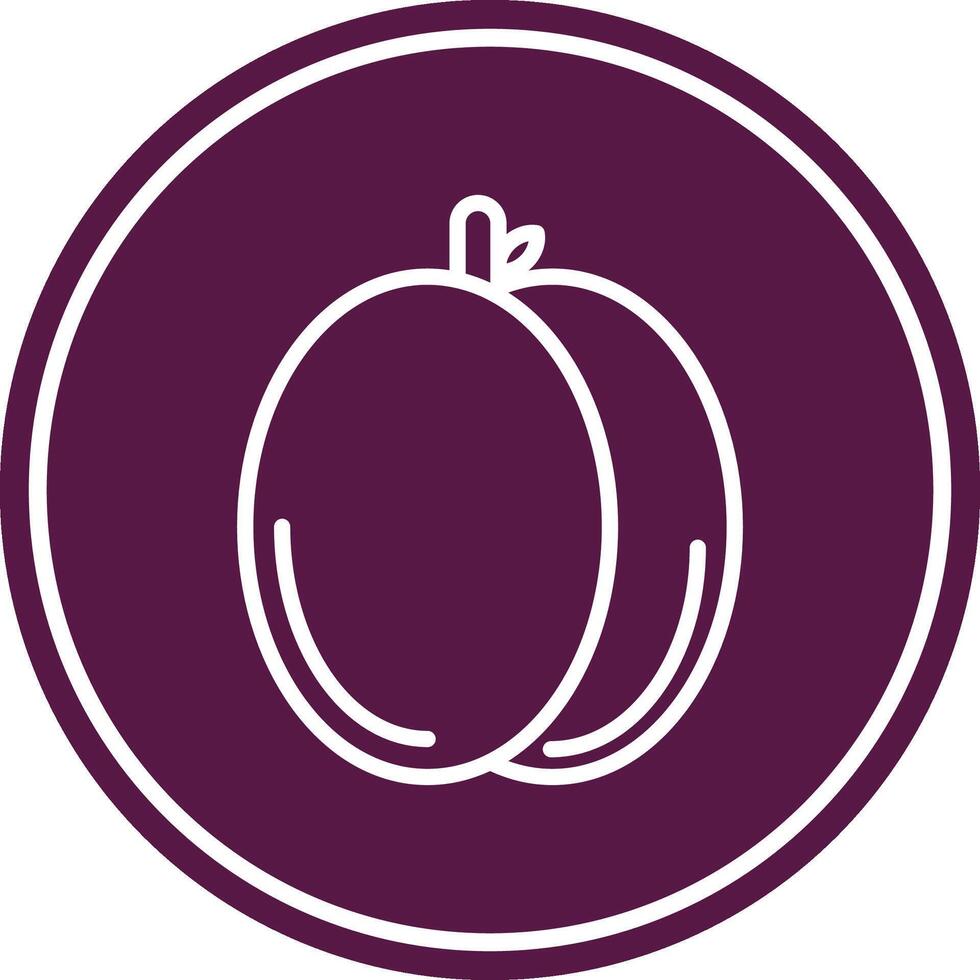 Apricot Line Circle Icon vector