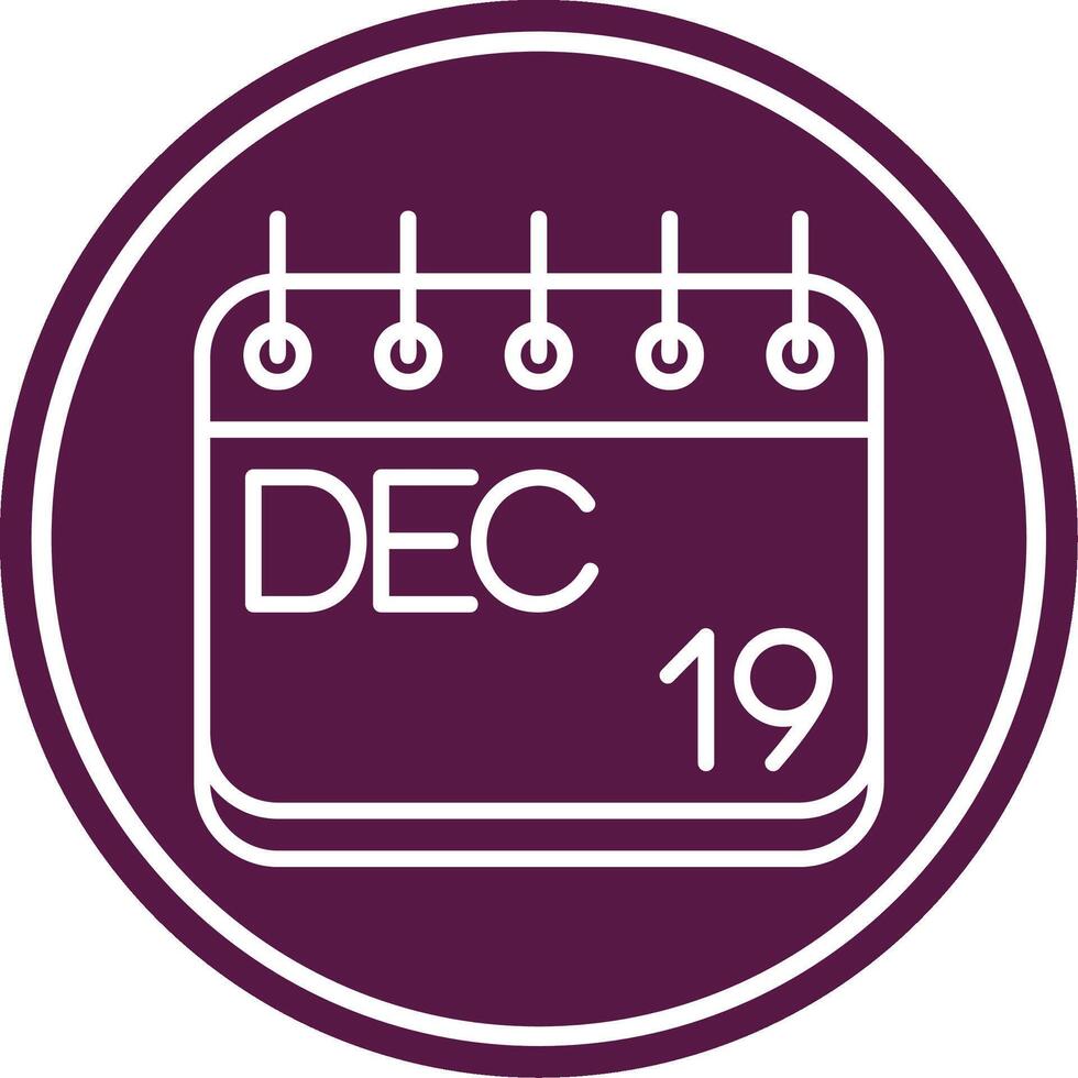 December Line Circle Icon vector