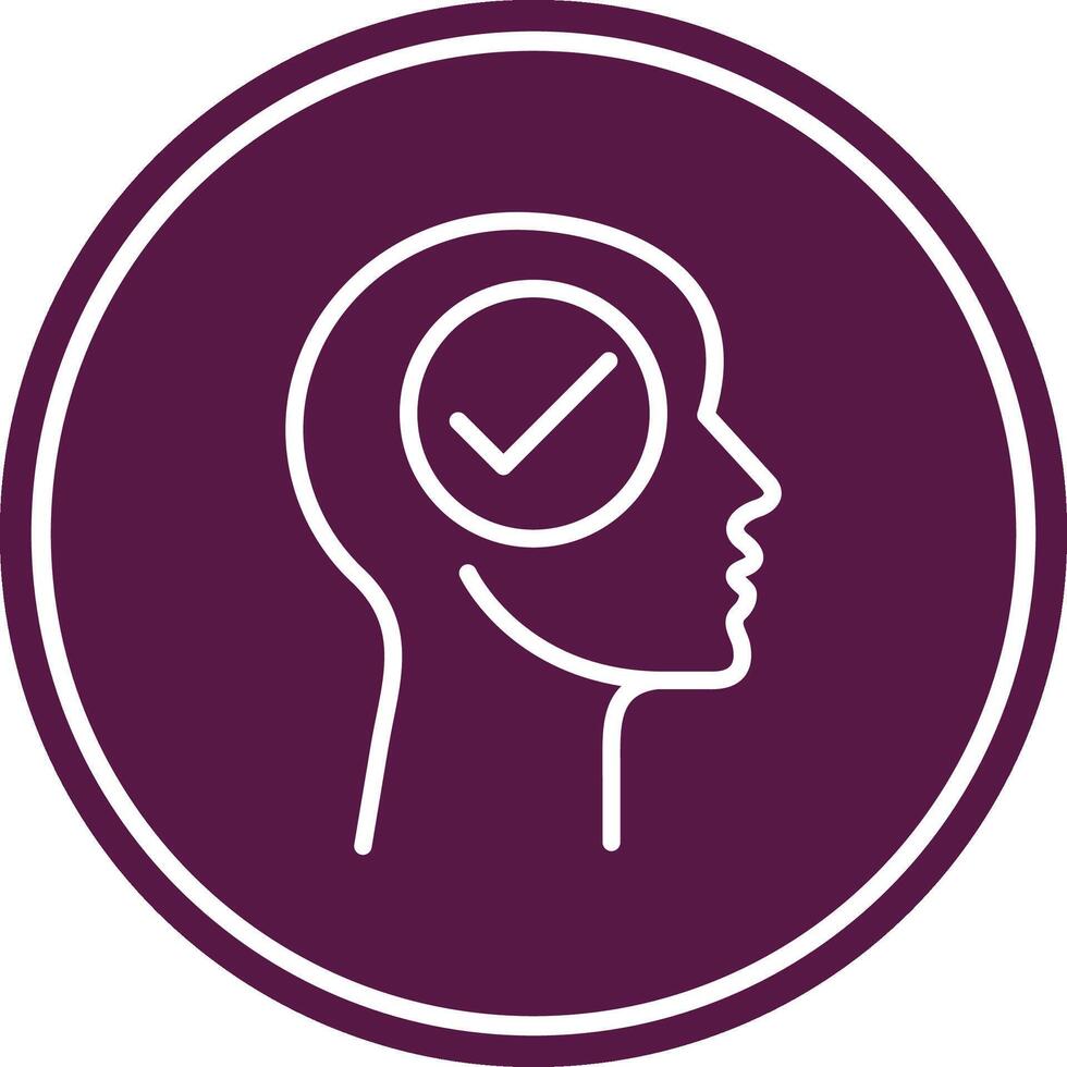 Head Line Circle Icon vector