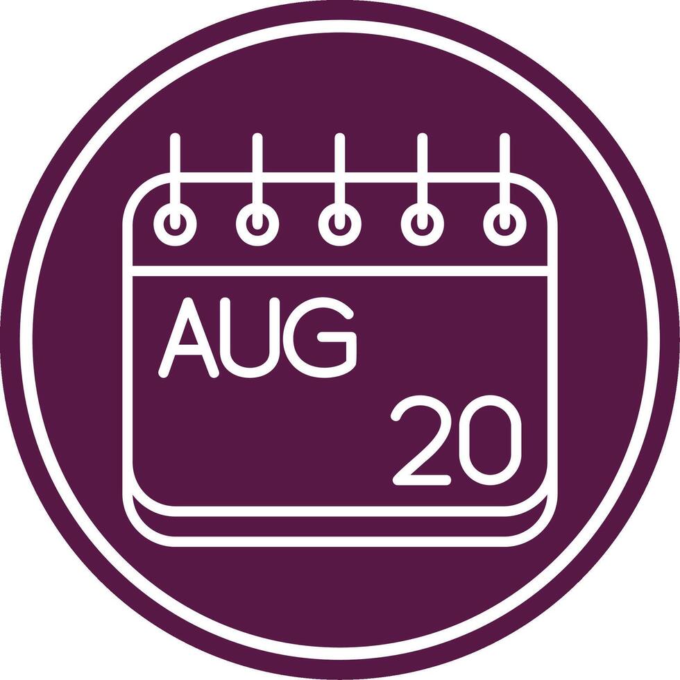August Line Circle Icon vector