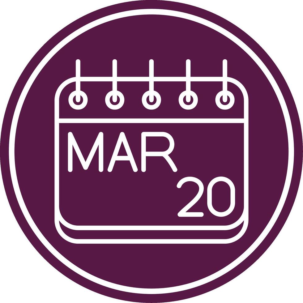 March Line Circle Icon vector