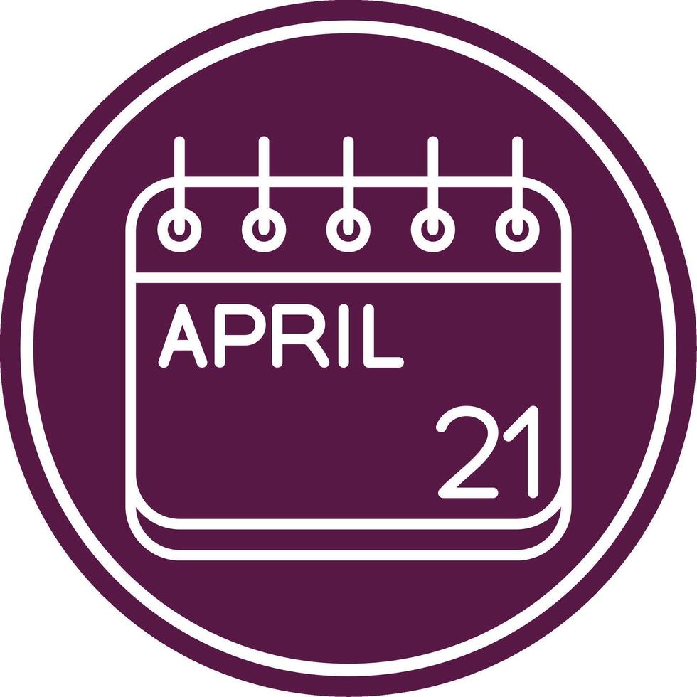 April Line Circle Icon vector