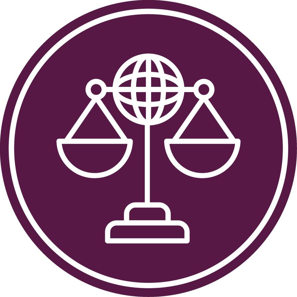 International Law Line Circle Icon vector
