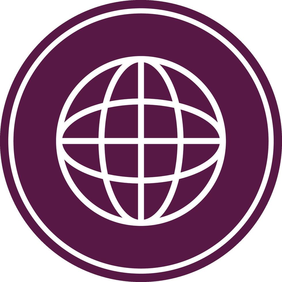 Globe Line Circle Icon vector