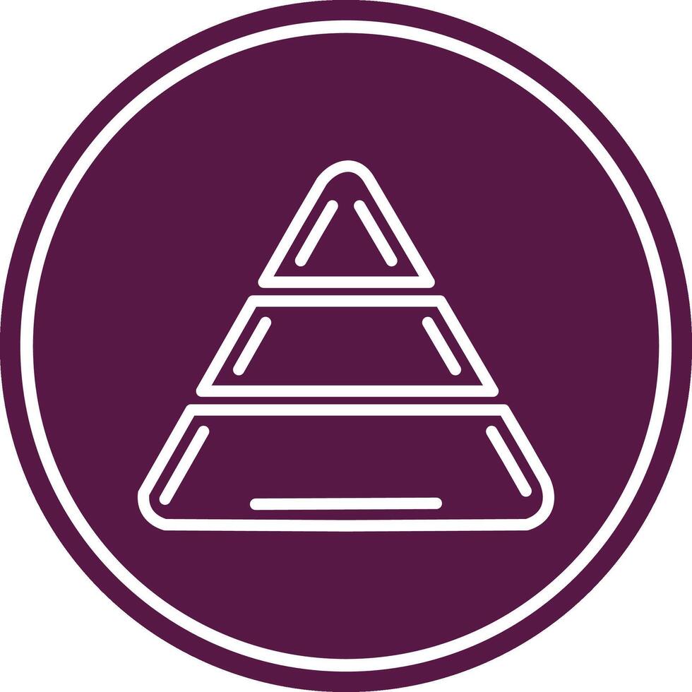 Pyramid Line Circle Icon vector
