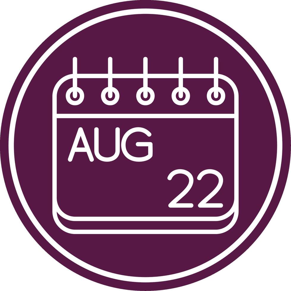August Line Circle Icon vector