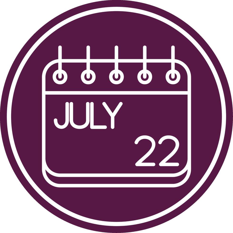 July Line Circle Icon vector