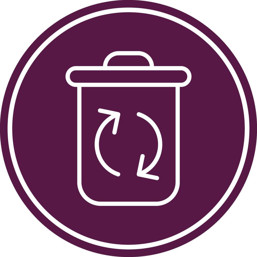 Recycle Line Circle Icon vector