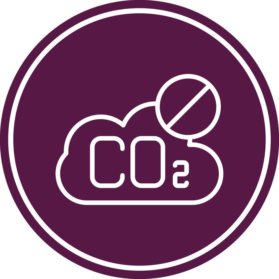 No CO2 Line Circle Icon vector