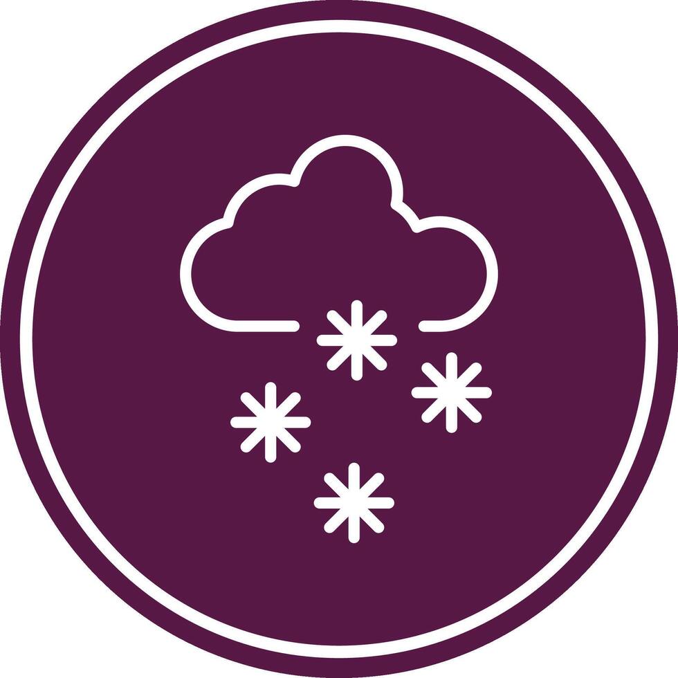 Snowfall Line Circle Icon vector