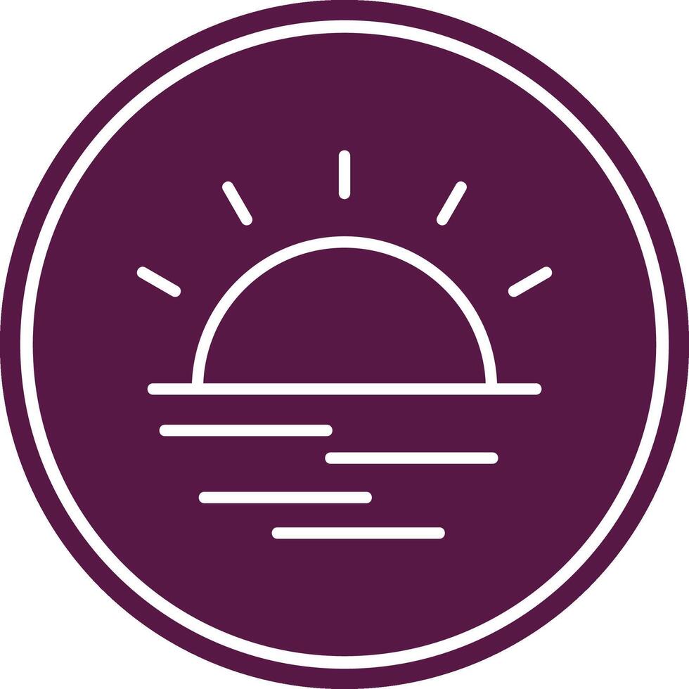 Sunrise Line Circle Icon vector
