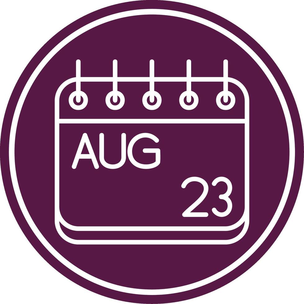 August Line Circle Icon vector