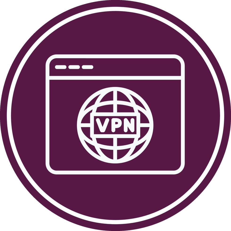 VPN Line Circle Icon vector