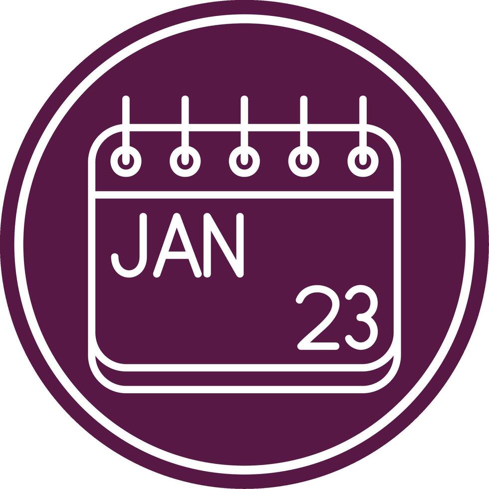 January Line Circle Icon vector