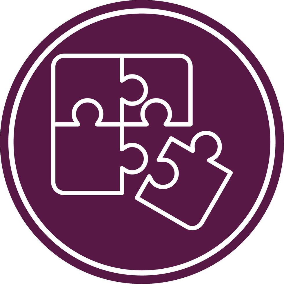 Puzzle Line Circle Icon vector