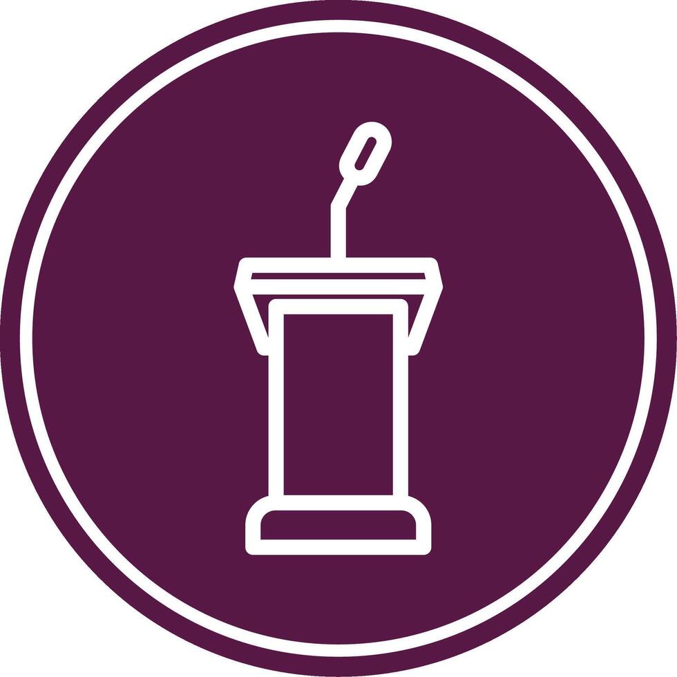 Podium Line Circle Icon vector