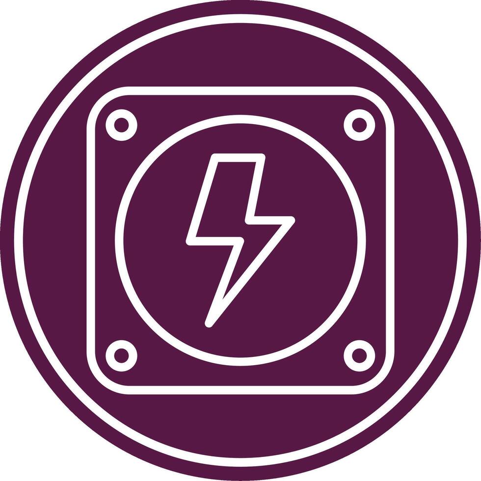 Electricity Line Circle Icon vector