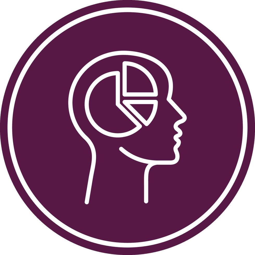 Head Line Circle Icon vector