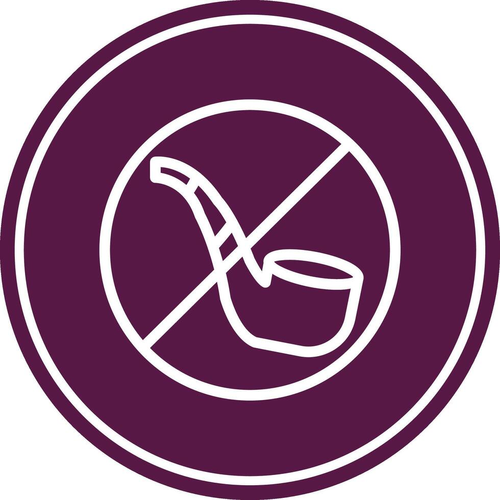 No Smoking Pipe Line Circle Icon vector