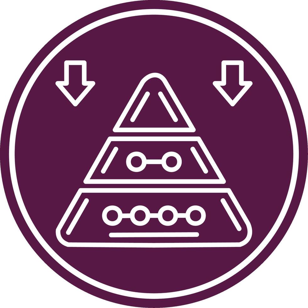 Pyramid Chart Line Circle Icon vector