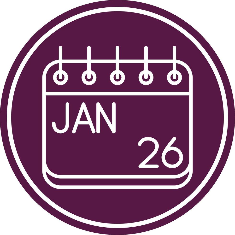 January Line Circle Icon vector