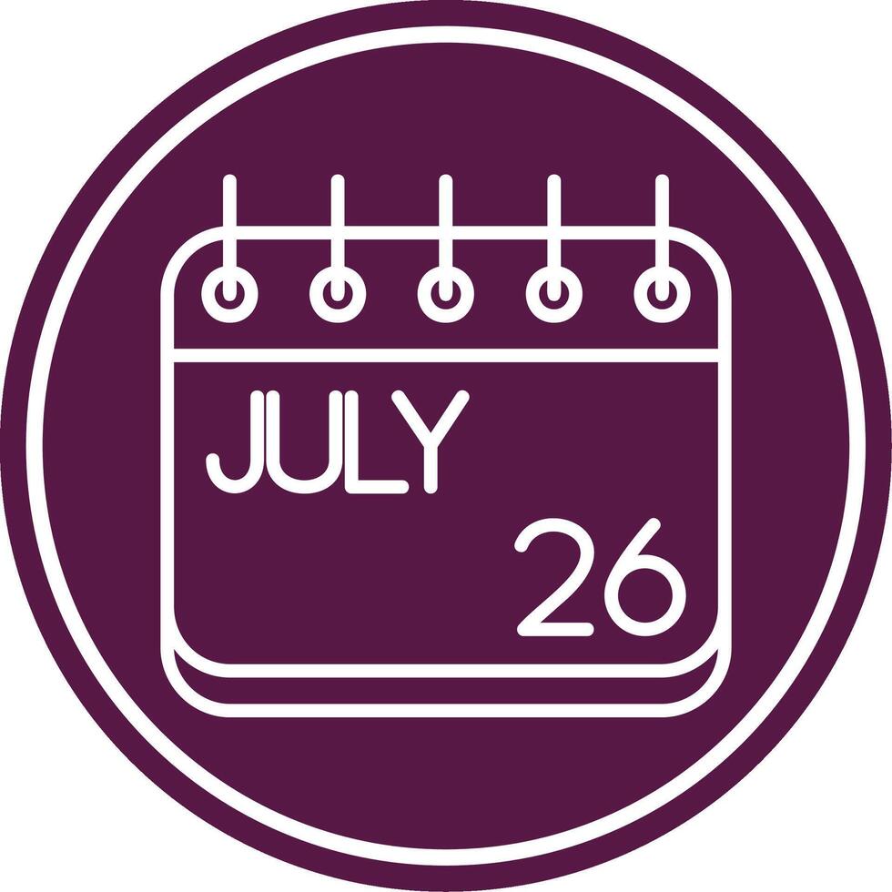 July Line Circle Icon vector