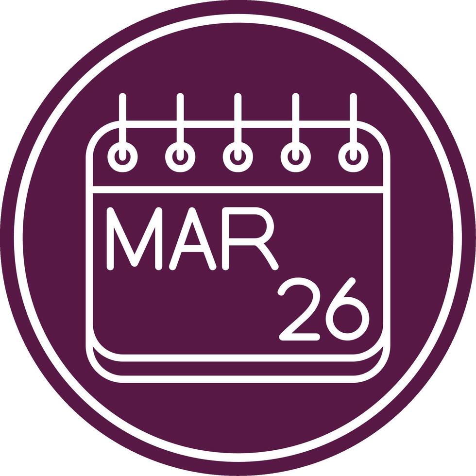 March Line Circle Icon vector