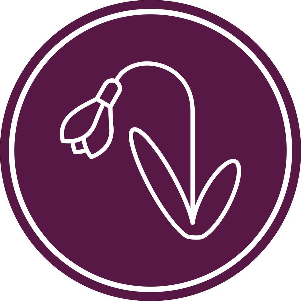 Snowdrop Line Circle Icon vector