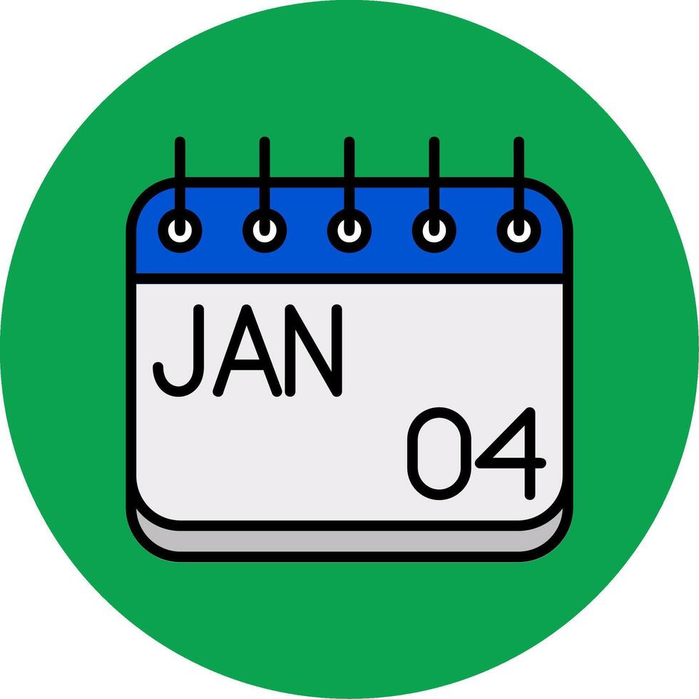 January Filled Multi Circle Icon vector