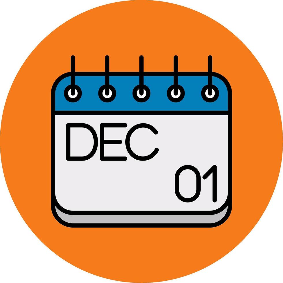 December Filled Multi Circle Icon vector