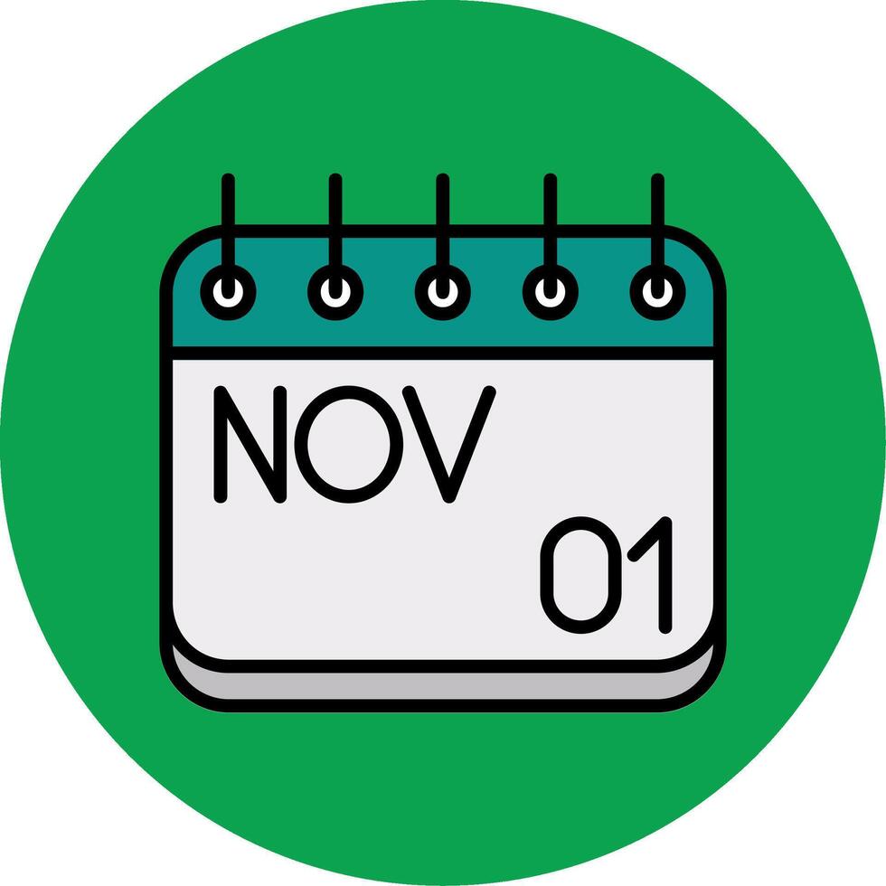 November Filled Multi Circle Icon vector